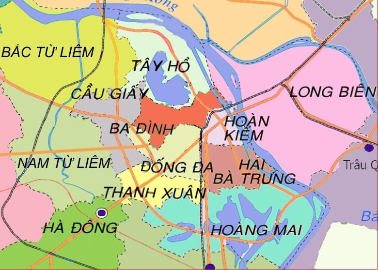 ನಕ್ಷೆ ಹಾ ಡಾಂಗ್ ಜಿಲ್ಲೆಯ hanoi