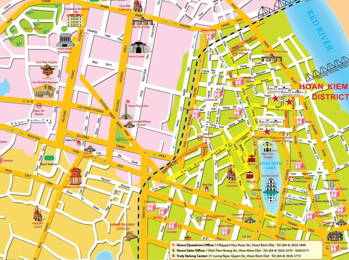 hanoi ಪ್ರವಾಸೋದ್ಯಮ ನಕ್ಷೆ