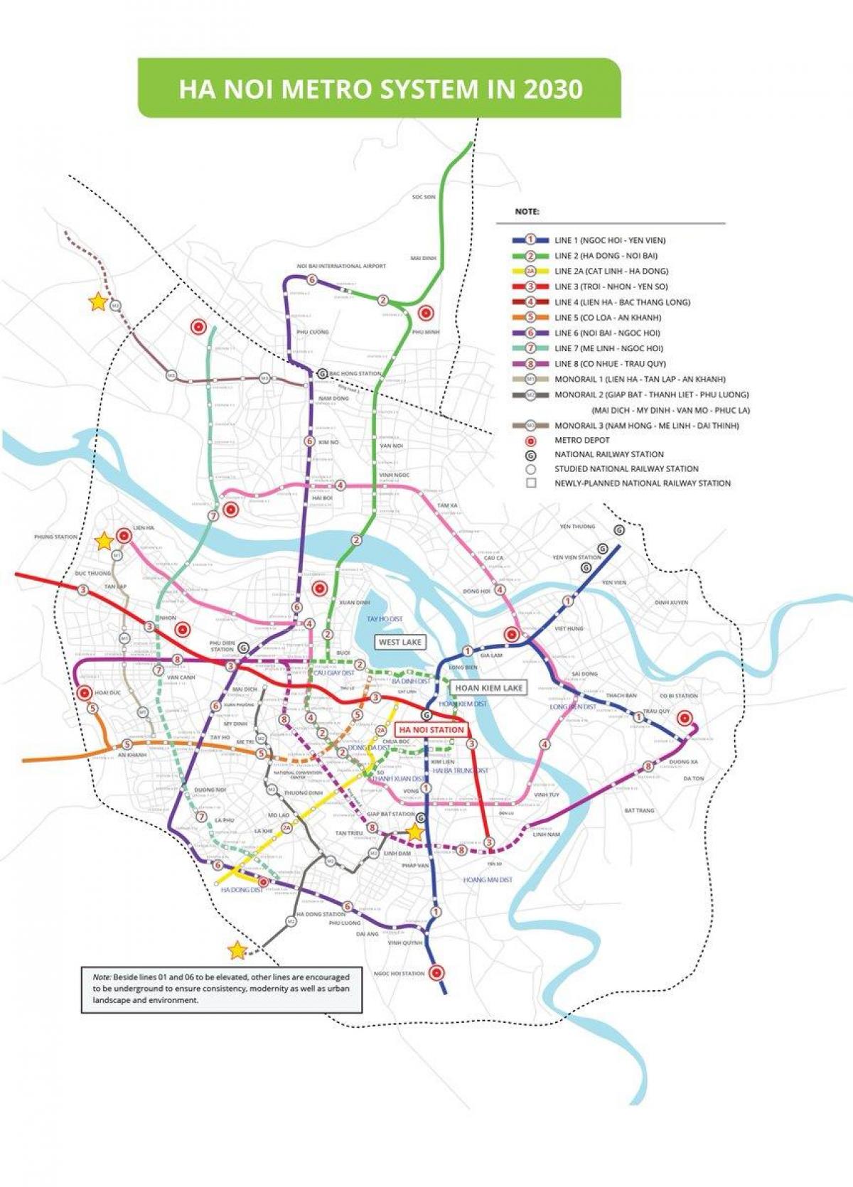 ನಕ್ಷೆ hanoi ಮೆಟ್ರೋ