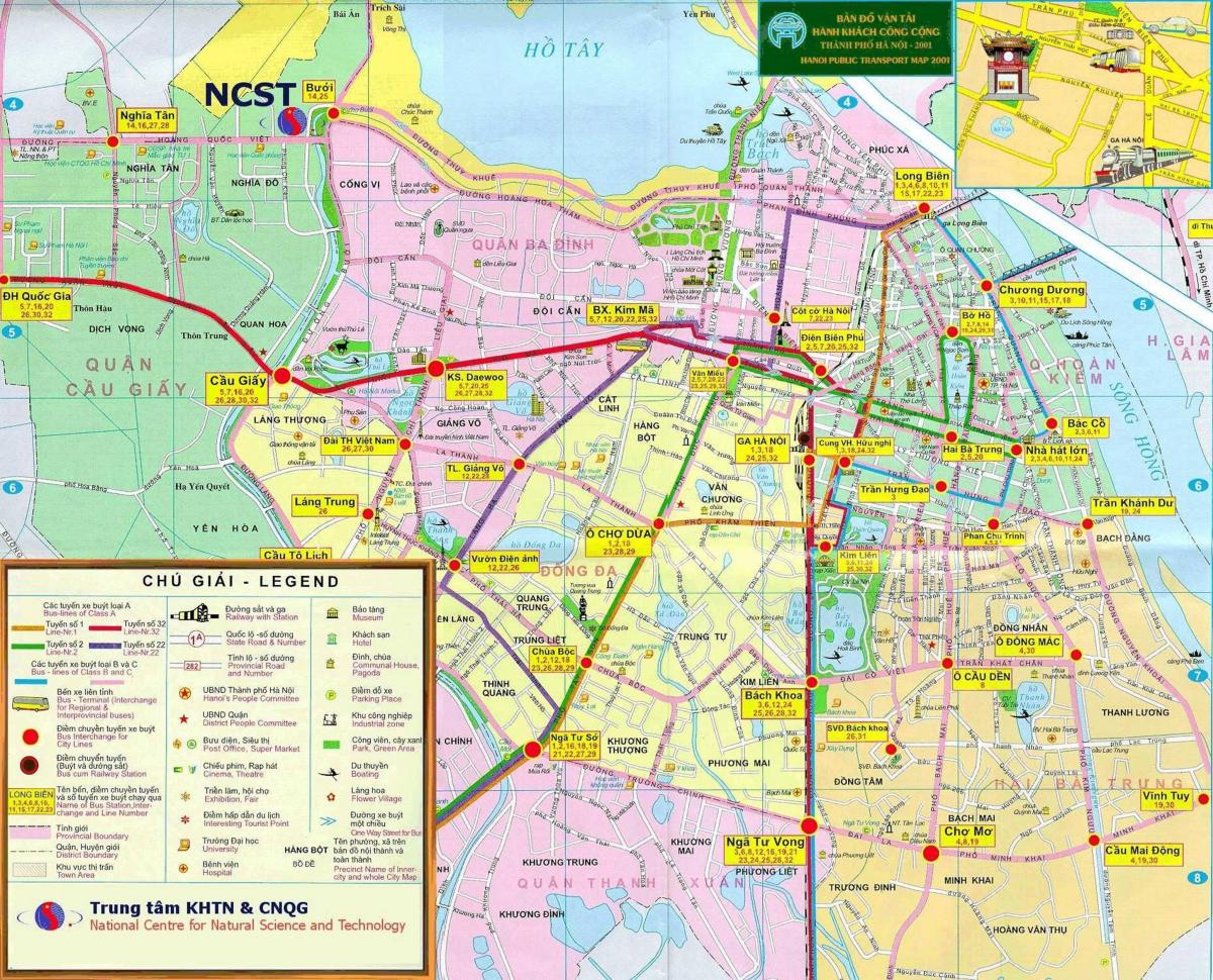 ನಕ್ಷೆ hanoi ಸಾರ್ವಜನಿಕ ಸಾರಿಗೆ