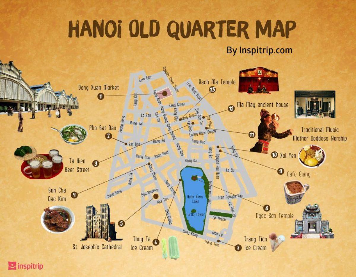 ರಸ್ತೆ ನಕ್ಷೆ hanoi ಹಳೆಯ ಕಾಲು