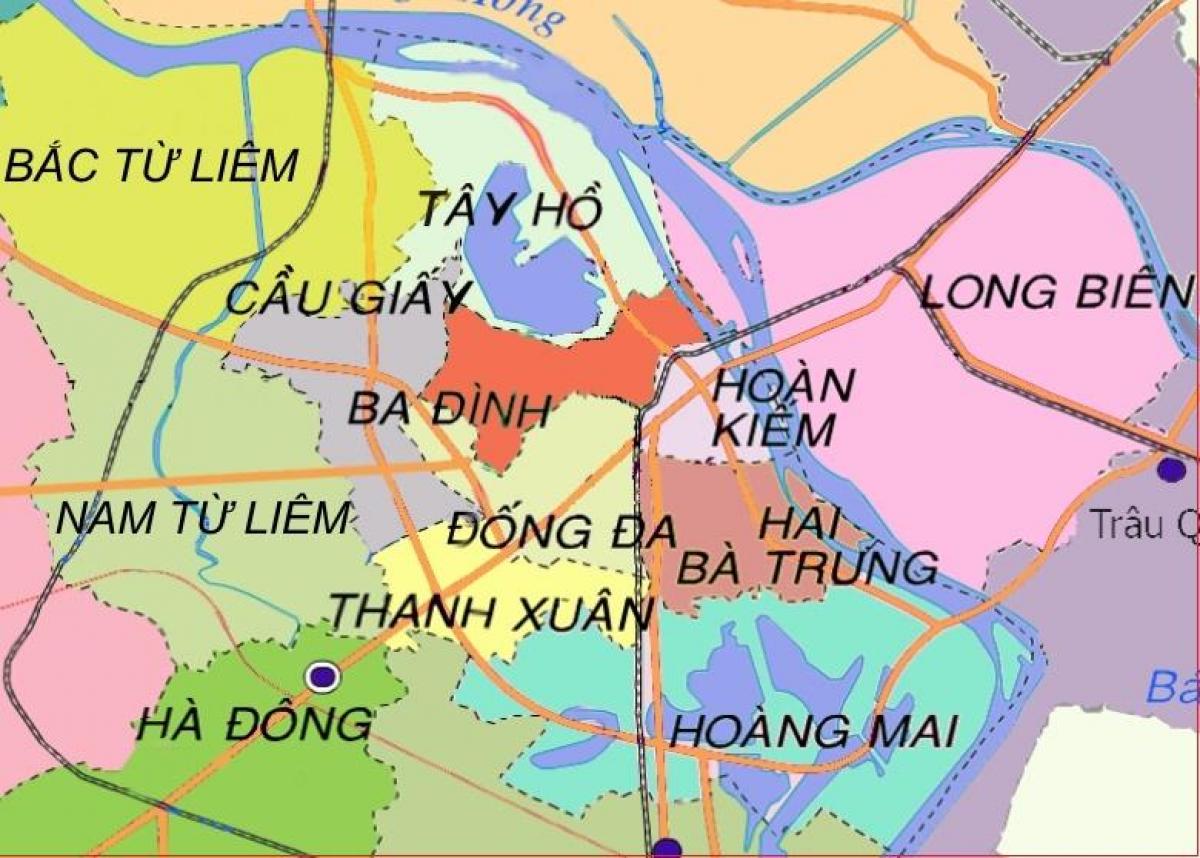 ನಕ್ಷೆ ಹಾ ಡಾಂಗ್ ಜಿಲ್ಲೆಯ hanoi